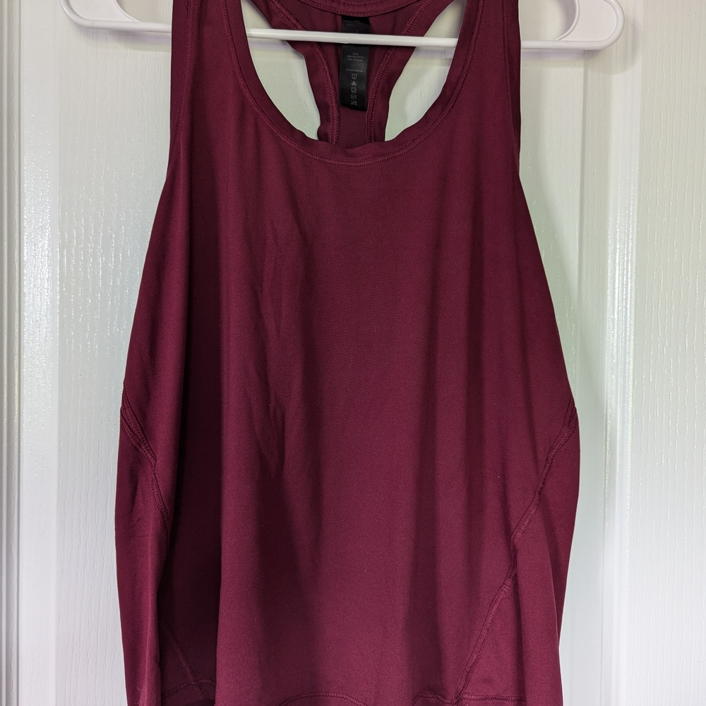 Yogalicious Burgundy Relaxed Sleeveless Racerback Tank Top